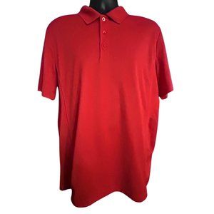 FILA SPORT MENS FITTED RED GOLF ATHLETIC POLO SHIRT, SIZE LARGE